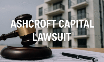 “Ashcroft Capital Lawsuit” over a modern, professional background, symbolizing legal and financial themes with subtle law and investment visuals.